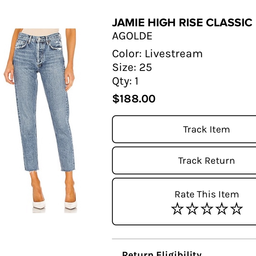 AGOLDE Jamie High Rise Classic Jeans